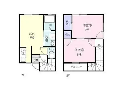 ソレイユ21 B棟(2LDK/1階)の間取り写真