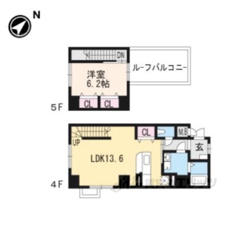 ベル・アビタシオン(1LDK/4階)の間取り写真