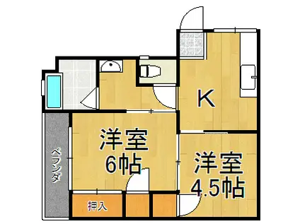 トヨタビル(2K/3階)の間取り写真