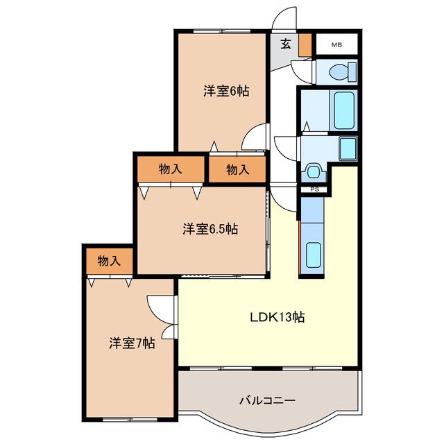 センチュリーヒルズ(3LDK/7階)の間取り写真