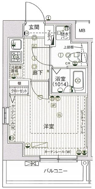 クレアシオン後楽園(1K/5階)の間取り写真