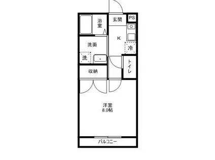 ERコーポ(1K/1階)の間取り写真