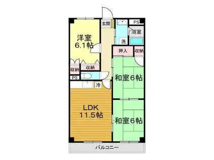 アビタシオンイモト(3LDK/5階)の間取り写真