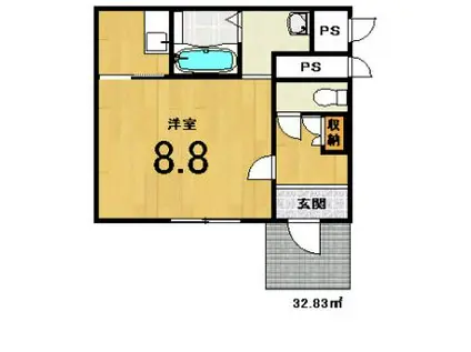 UZUMASA ARCUS(1K/1階)の間取り写真