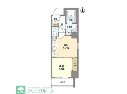 ウェルスクエア錦糸町サウス(1DK/3階)の間取り写真