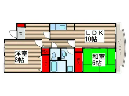 イーストパーク胡録台(2LDK/5階)の間取り写真