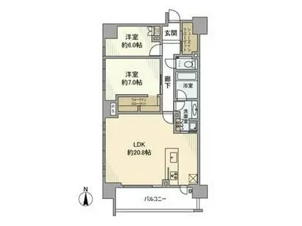 シティハウス名駅那古野(2LDK/4階)の間取り写真