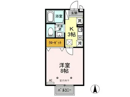 アーバンフラッツ(1K/1階)の間取り写真