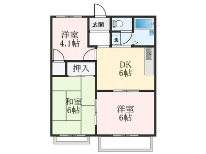 メゾン楠(3DK/2階)の間取り写真