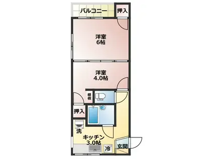 ロワールヨシダ(2K/1階)の間取り写真