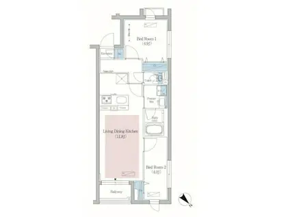 アーバネックス文京小石川(2LDK/3階)の間取り写真