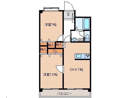 際波フォレストヒルズ(2LDK/5階)の間取り写真
