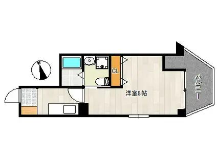 千里山イースト(1K/2階)の間取り写真