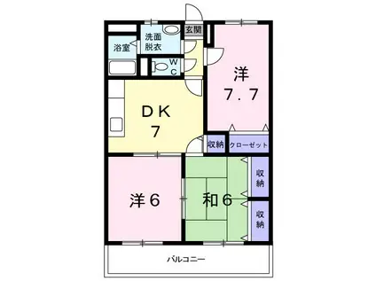 エスポワールII田井(3DK/2階)の間取り写真