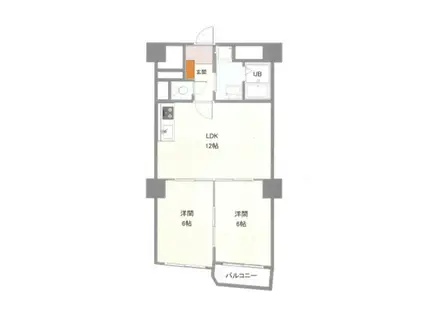 チサンマンション広島(2LDK/6階)の間取り写真