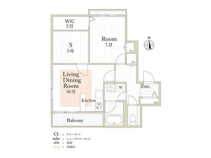 カーサベルーデ(1SLDK/4階)の間取り写真