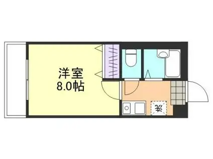 ルーチェ A(1K/2階)の間取り写真