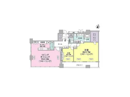 ブランズ ザ・ハウス一番町(2LDK/11階)の間取り写真