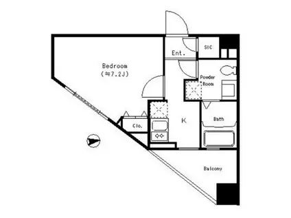 パークキューブ四谷三丁目(1K/4階)の間取り写真
