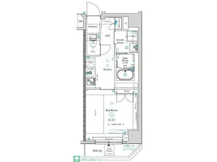 ARKMARK等々力(1K/2階)の間取り写真