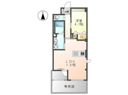 BON AVIVRE(1LDK/1階)の間取り写真