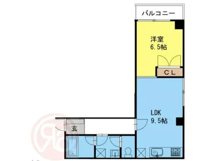 フローレンス弁天(1LDK/5階)の間取り写真