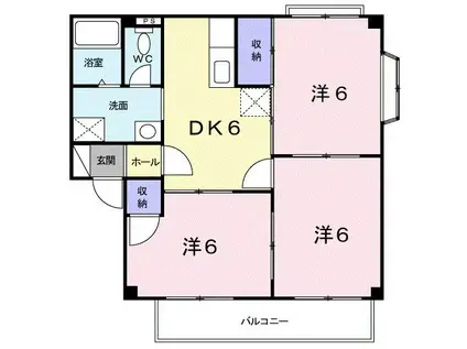 エルシャトウ吉備II(3DK/1階)の間取り写真
