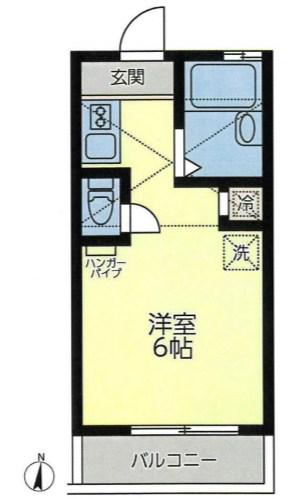 プラスワンヒルズ(ワンルーム/2階)の間取り写真