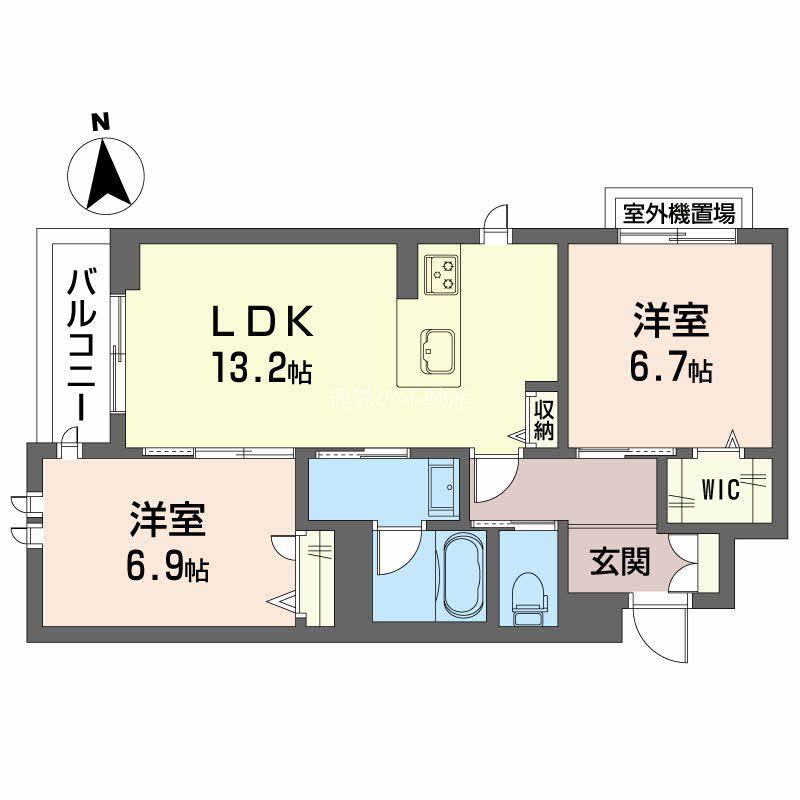 イルストーン古川(2LDK/3階)の間取り写真