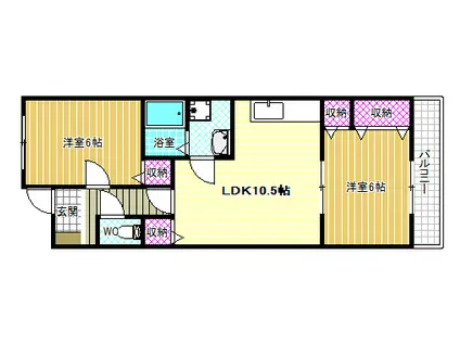 サンハイム上野(2LDK/3階)の間取り写真
