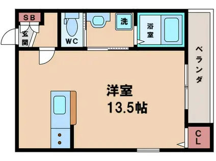 ディオコーポはりなかの(ワンルーム/2階)の間取り写真