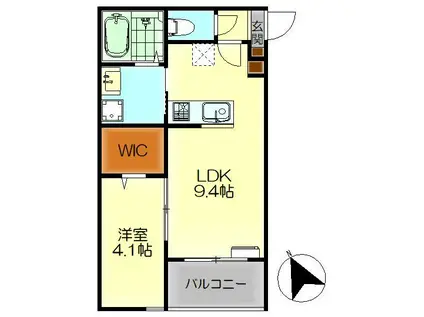 M・テラス吉浦新町II(1LDK/3階)の間取り写真