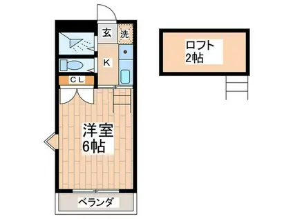 飛田給コーポ(1K/1階)の間取り写真