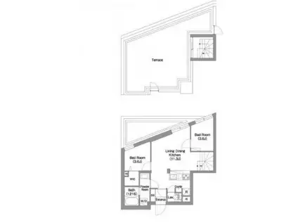 コンフォリア・リヴ渋谷本町(2LDK/5階)の間取り写真