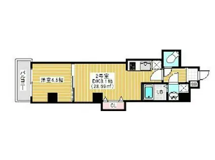 シャルム・ドゥ・プランドールII(1DK/2階)の間取り写真