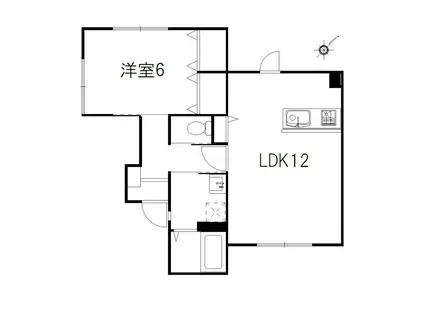 ハイツ湘南TWO(1LDK/1階)の間取り写真