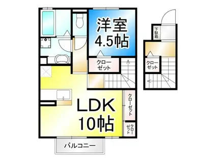 ＪＲ信越本線 長野駅(ＪＲ・しなの) 徒歩40分 2階建 築9年(1LDK/2階)の間取り写真