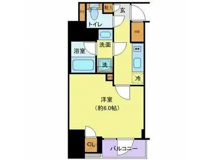 シーフォルム大森(1K/4階)の間取り写真