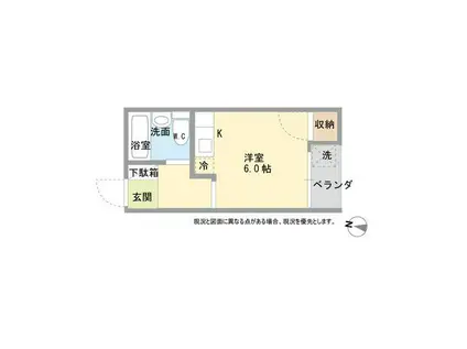 ＪＲ山陰本線 鳥取大学前駅 徒歩14分 2階建 築41年(ワンルーム/2階)の間取り写真