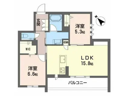 アークヒルズ豊橋(2LDK/2階)の間取り写真