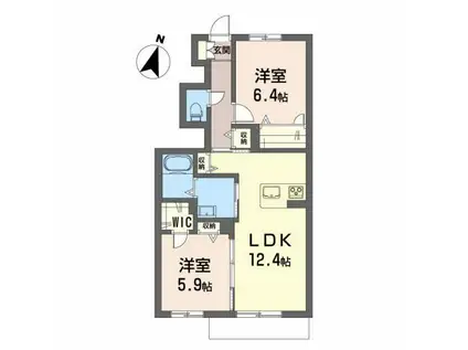 シャーメゾン ローレルII(2LDK/1階)の間取り写真