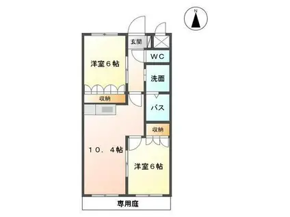 ルーラルI(2LDK/1階)の間取り写真