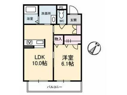 アドグランデ幸町(1LDK/3階)の間取り写真