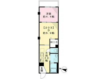 ルポリテ(1DK/2階)の間取り写真