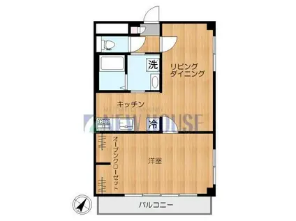 ガーデンヒルズ市ヶ谷(1LDK/3階)の間取り写真