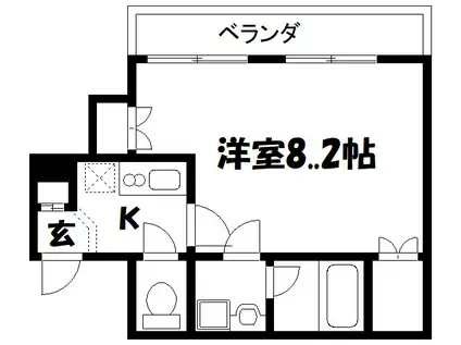 ハウスミズエ(1K/2階)の間取り写真