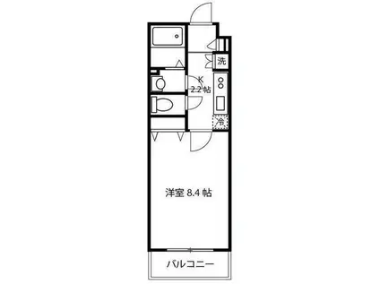 ソレイユ藤が丘(1K/2階)の間取り写真