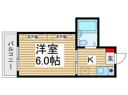 ハイツラフォーレ(1K/2階)の間取り写真