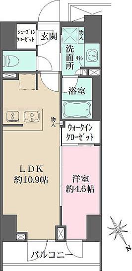 ルフォンプログレ四谷(1LDK/10階)の間取り写真