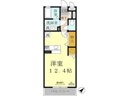 エスポワール西明石(ワンルーム/3階)の間取り写真